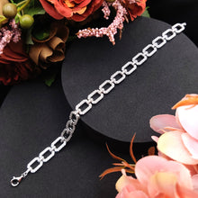  Italian Silver Rectangle Chain Bracelet