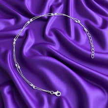 Silver Double Distance Ball Anklet